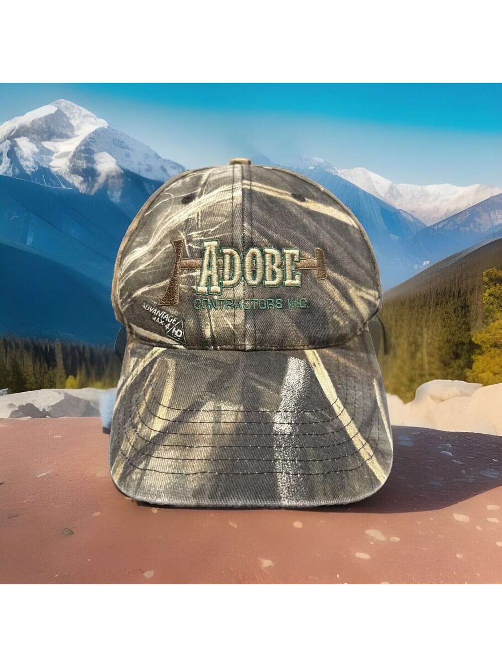 Adobe Contractors Land Development Excuvation Landscaping Camo Baseball Cap